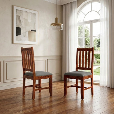 PRITI Sheesham Wood Dining Chairs - Set of 2 (Honey Finish)