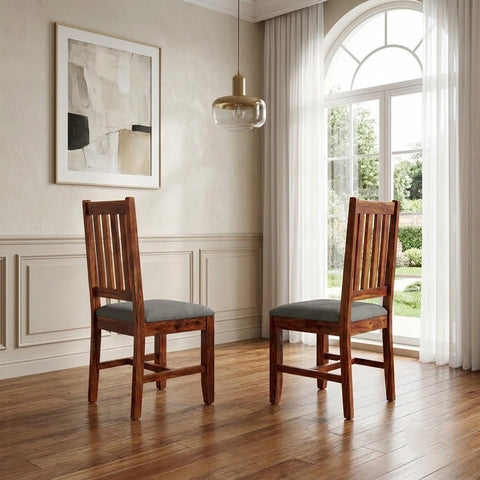PRITI Sheesham Wood Dining Chairs - Set of 2 (Honey Finish)