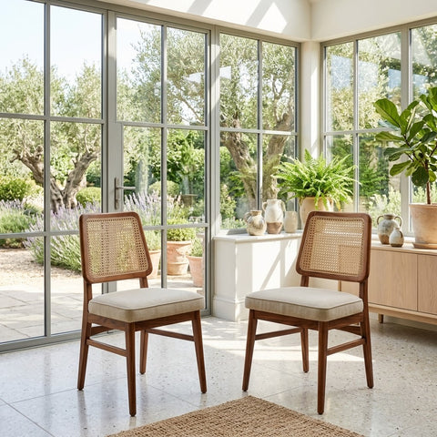 PRITI Sheesham Wood Dining Chairs - Set of 2 (Honey Finish)