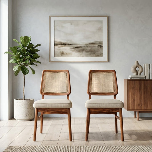 PRITI Sheesham Wood Dining Chairs - Set of 2 (Honey Finish)