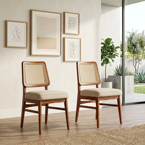 PRITI Sheesham Wood Dining Chairs - Set of 2 (Honey Finish)