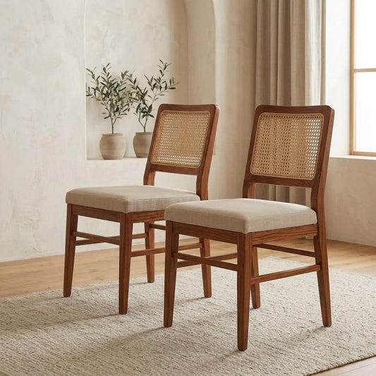 PRITI Sheesham Wood Dining Chairs - Set of 2 (Honey Finish)