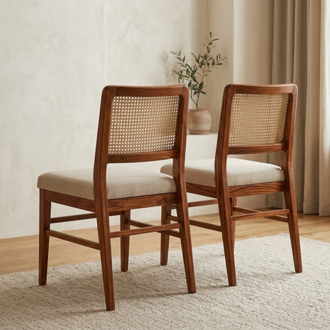 PRITI Sheesham Wood Dining Chairs - Set of 2 (Honey Finish)
