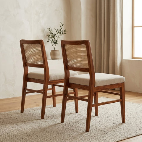 PRITI Sheesham Wood Dining Chairs - Set of 2 (Honey Finish)