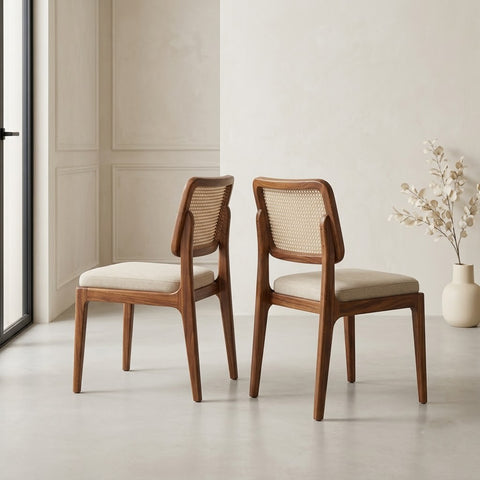 PRITI Sheesham Wood Dining Chairs - Set of 2 (Honey Finish)