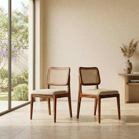 PRITI Sheesham Wood Dining Chairs - Set of 2 (Honey Finish)