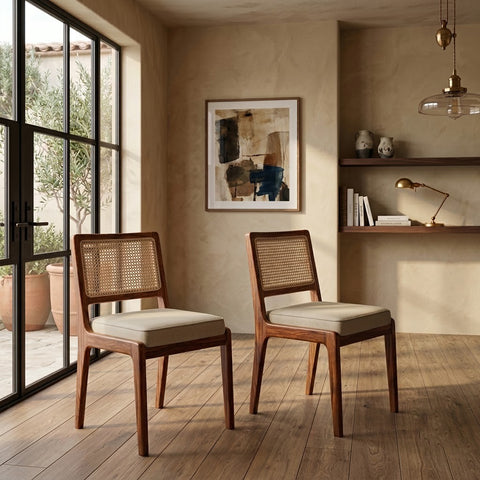 PRITI Sheesham Wood Dining Chairs - Set of 2 (Honey Finish)
