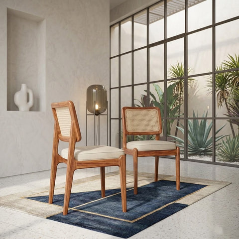 PRITI Sheesham Wood Dining Chairs - Set of 2 (Honey Finish)