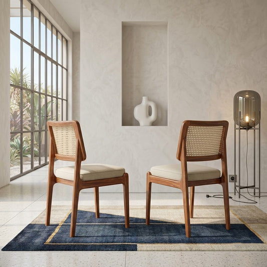 PRITI Sheesham Wood Dining Chairs - Set of 2 (Honey Finish)