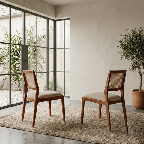 PRITI Sheesham Wood Dining Chairs - Set of 2 (Honey Finish)