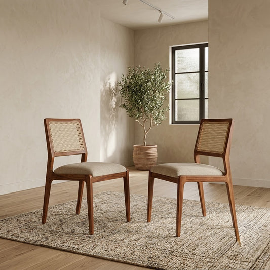 PRITI Sheesham Wood Dining Chairs - Set of 2 (Honey Finish)