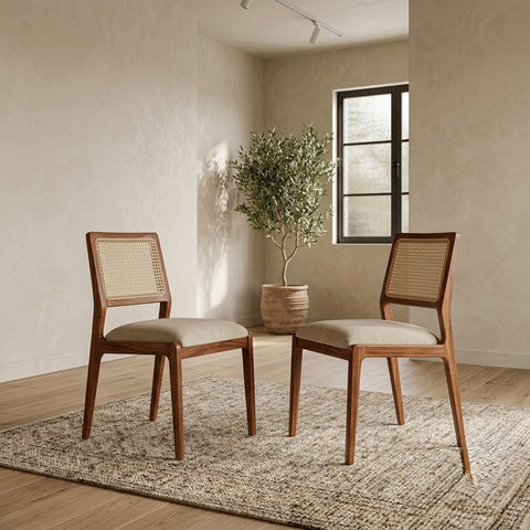 PRITI Sheesham Wood Dining Chairs - Set of 2 (Honey Finish)