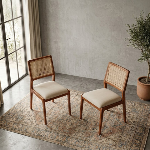 PRITI Sheesham Wood Dining Chairs - Set of 2 (Honey Finish)