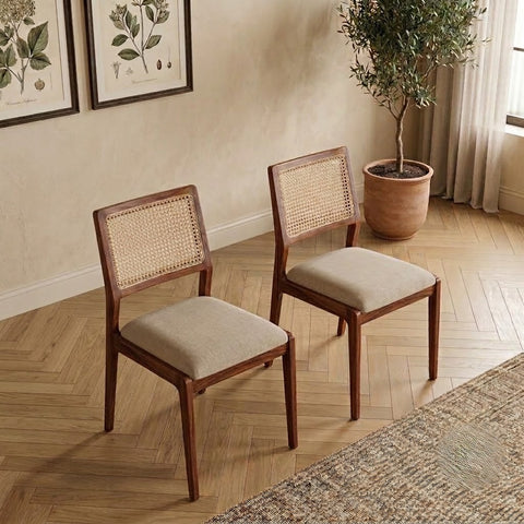 PRITI Sheesham Wood Dining Chairs - Set of 2 (Honey Finish)