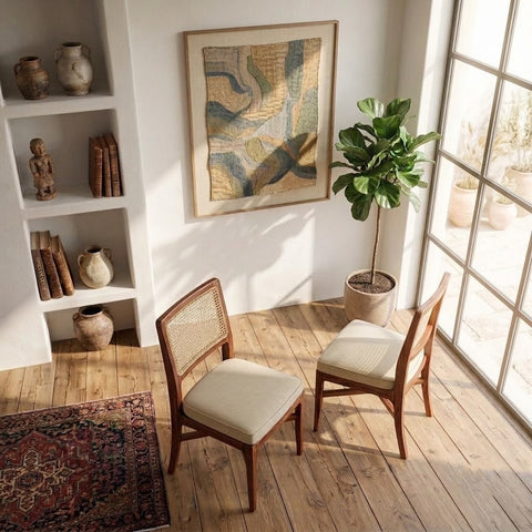 PRITI Sheesham Wood Dining Chairs - Set of 2 (Honey Finish)