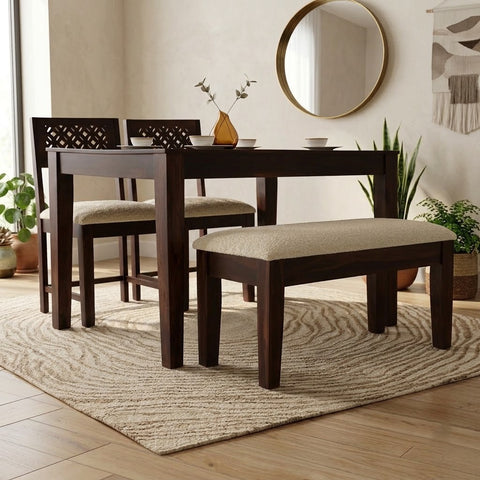 PRITI  Solid Sheesham Wood 4 Seater Dining Sets