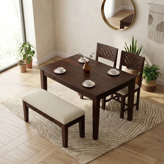 PRITI  Solid Sheesham Wood 4 Seater Dining Sets