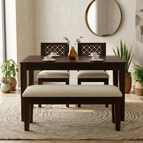 PRITI  Solid Sheesham Wood 4 Seater Dining Sets