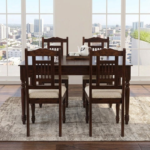 PRITI Traditional Solid Wood 4 Seater Dining Table Sets