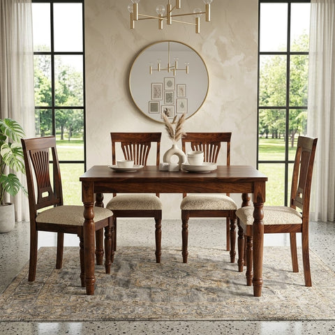 PRITI Solid Wood 4 Seater Dining Set