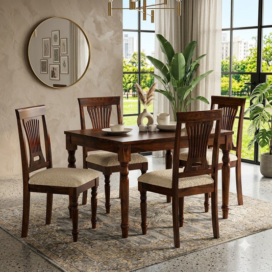 PRITI Solid Wood 4 Seater Dining Set