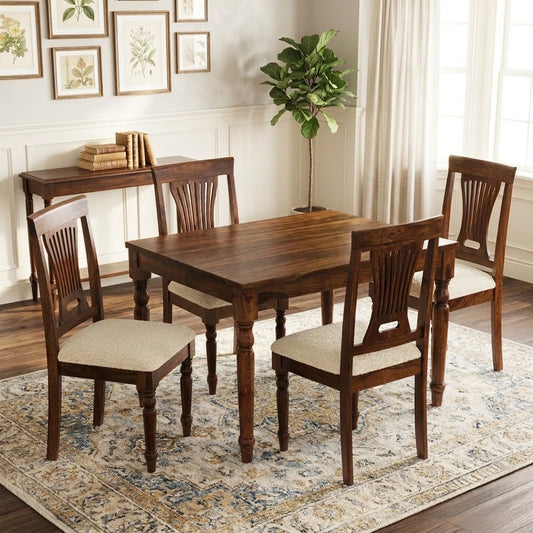 PRITI Solid Wood 4 Seater Dining Set