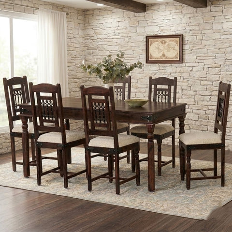 PRITI Sheesham Wood 6 Seater Dining Table Set