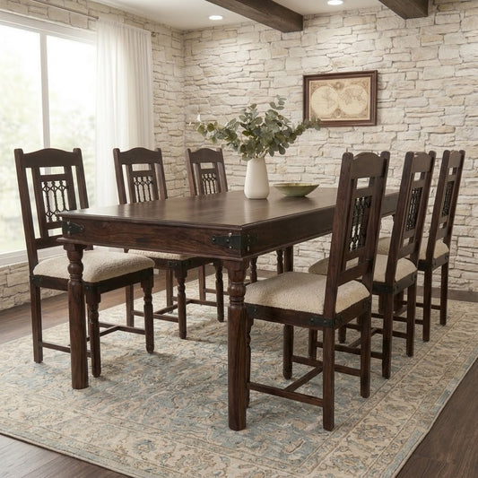 PRITI Sheesham Wood 6 Seater Dining Table Set