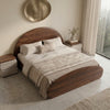 PRITI Solid Wood Queen Size Bed Without Storage in dark Walnut sheesham Finish
