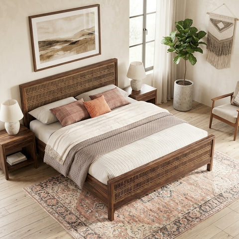 PRITI Solid Wood Bed Without Storage