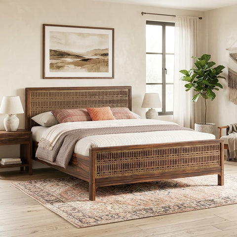 PRITI Solid Wood Bed Without Storage