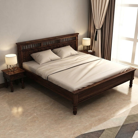 PRITI Solid Wood Bed Without Storage