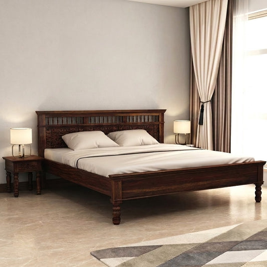 PRITI Solid Wood Bed Without Storage