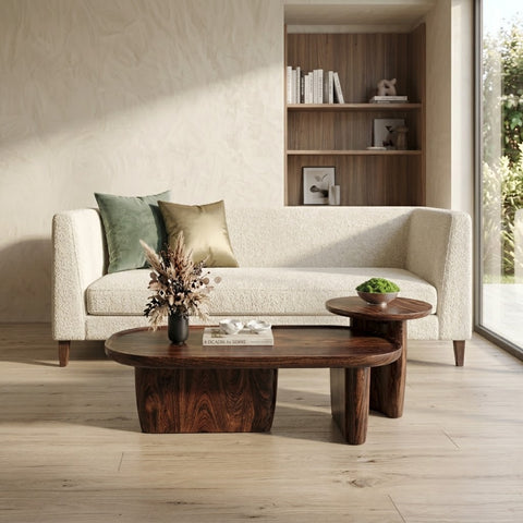 PRITI Solid Wood Coffee Table In Walnut Finish