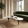 PRITI Metal Coffee Table In Palisandro Sintered Stone And Dark Gold Finish