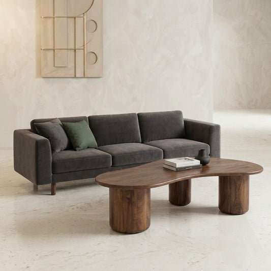 PRITI Solid Wood Coffee Table In dark walnut sheesham finish