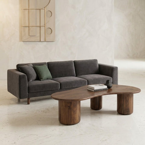 PRITI Solid Wood Coffee Table In dark walnut sheesham finish