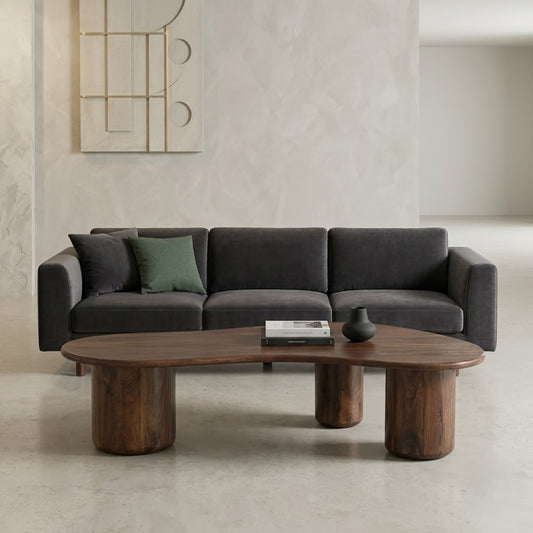 PRITI Solid Wood Coffee Table In dark walnut sheesham finish
