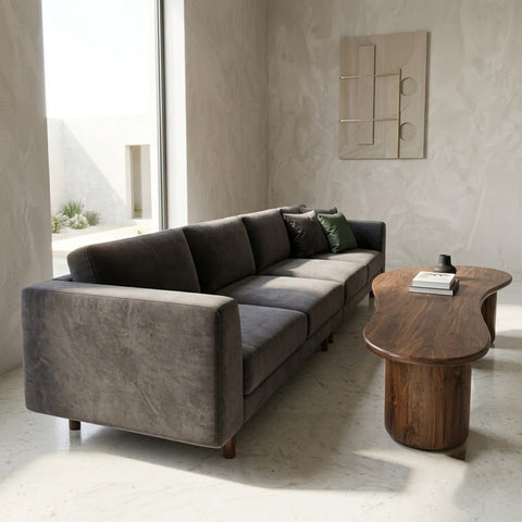 PRITI Solid Wood Coffee Table In dark walnut sheesham finish