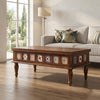 PRITI Rectangular Solid Wood Coffee Table In dark walnut sheesham finish