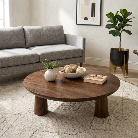 PRITI  Solid Wood Coffee Table In Dark Brown Finish
