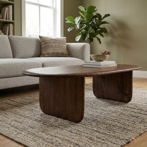 PRITI  Solid Wood Coffee Table In Tobacco-Stained Finish
