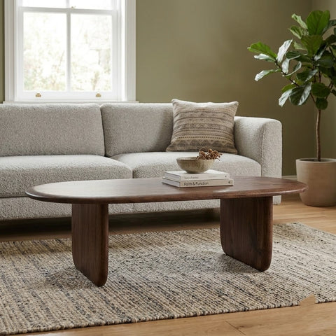 PRITI  Solid Wood Coffee Table In Tobacco-Stained Finish