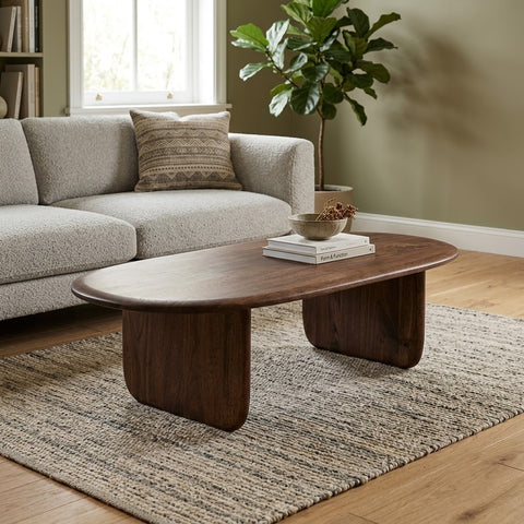 PRITI  Solid Wood Coffee Table In Tobacco-Stained Finish
