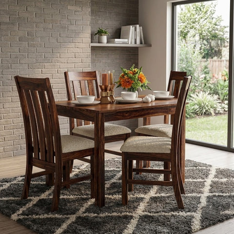 PRITI 4 Seater Solid Wood Dining Set