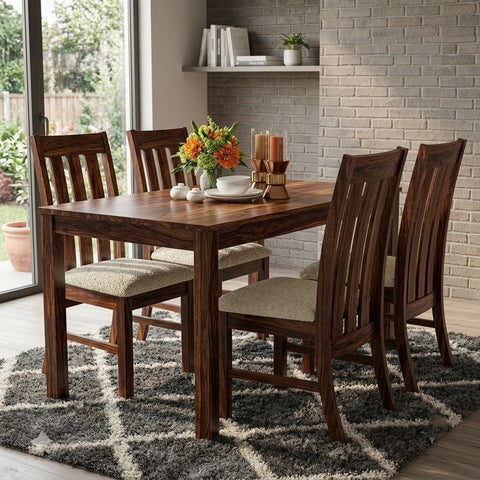 PRITI 4 Seater Solid Wood Dining Set