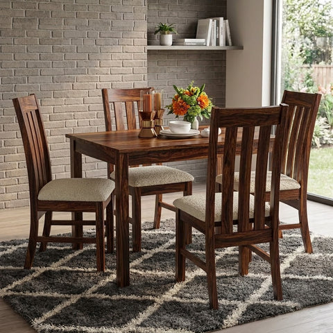 PRITI 4 Seater Solid Wood Dining Set