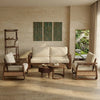 PRITI 3+1+1 Sheesham Wood Sofa Set With Cane and Brass Detailing
