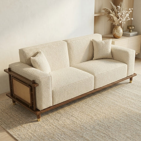 PRITI 3 Seater Dark Walnut sheesham wood  Cane Sofa