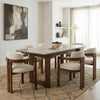 PRITI 6 Seater Dark Walnut sheesham wood Dining Table Set